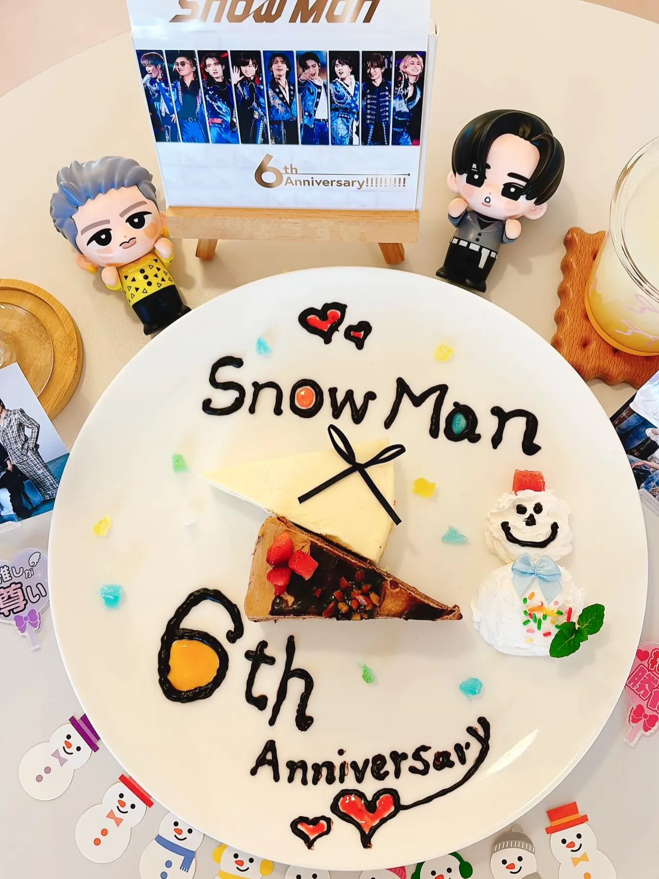 今日は急遽Snow Man 6周年のお祝いプレートのご注文を...